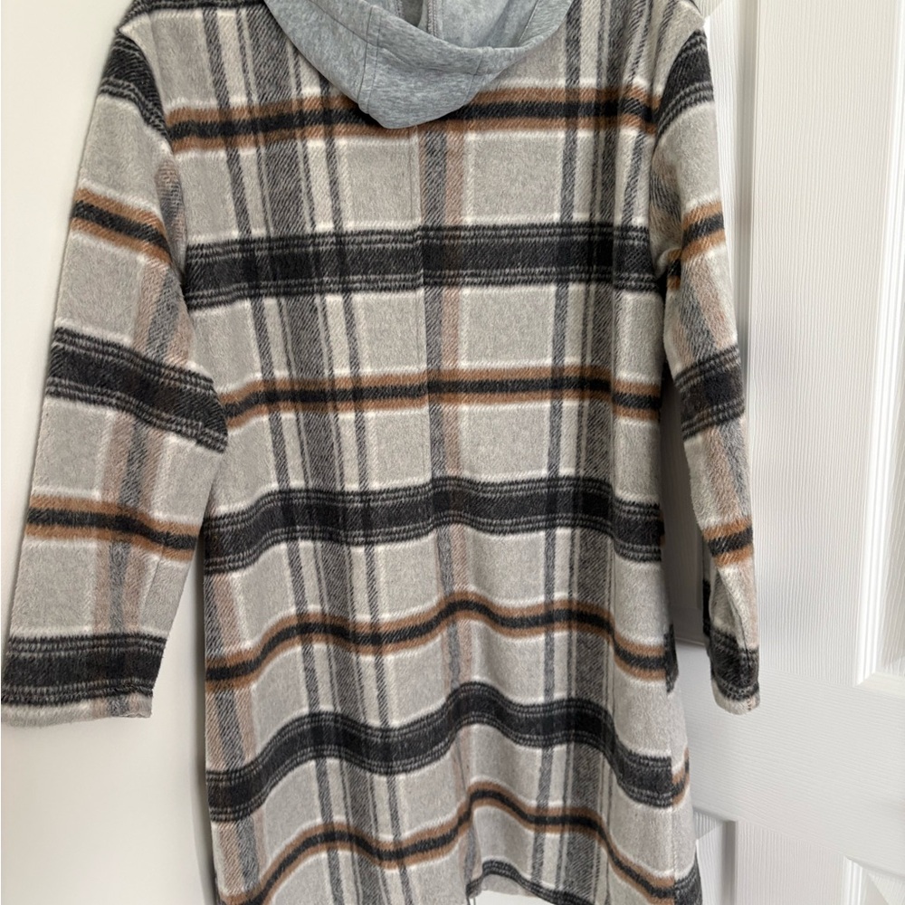 Ci Sono Plaid Trench Coat in Gray, Black and Brown - Picture 2 of 2